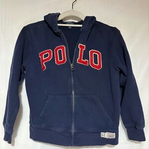 Polo by Ralph Lauren Navy Hoodie with Red POLO Appliqué